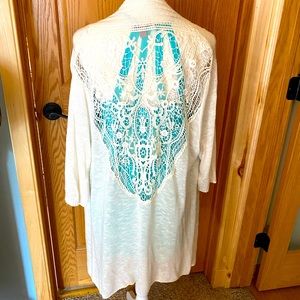 Lightweight cream lace sweater